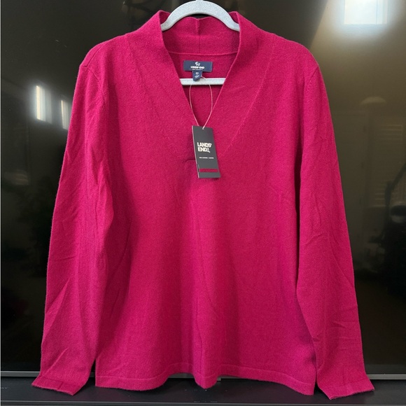 Lands' End Sweaters - Lands End Cashmere Magenta Sweater Size XL NWT